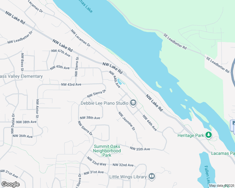 map of restaurants, bars, coffee shops, grocery stores, and more near 4119 Northwest Jasmine Street in Camas