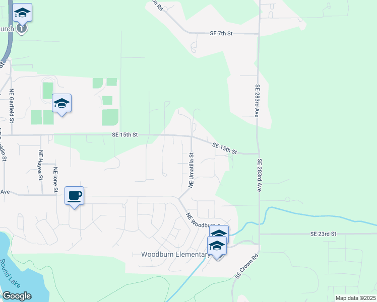 map of restaurants, bars, coffee shops, grocery stores, and more near 1708 Southeast 279th Avenue in Camas