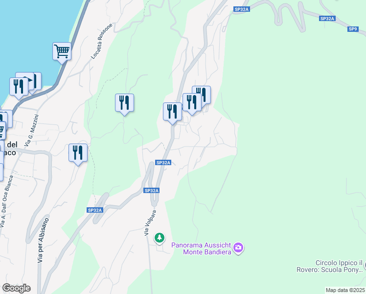 map of restaurants, bars, coffee shops, grocery stores, and more near 7 Via Bardino in Torri del Benaco