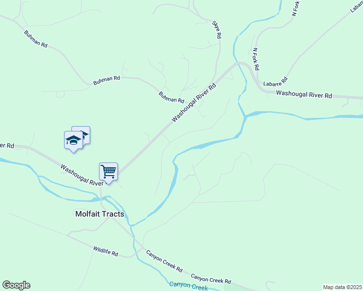map of restaurants, bars, coffee shops, grocery stores, and more near 82 Laurel Lane in Washougal