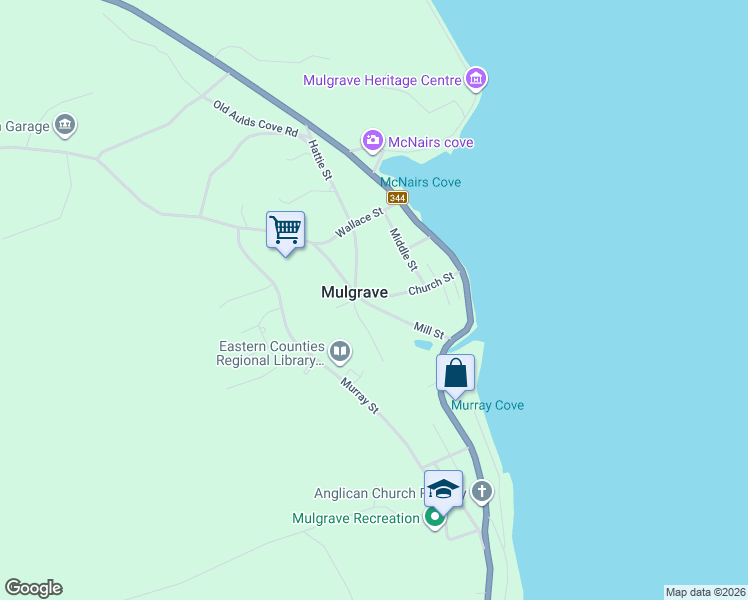 map of restaurants, bars, coffee shops, grocery stores, and more near 1 Mill Street in Mulgrave