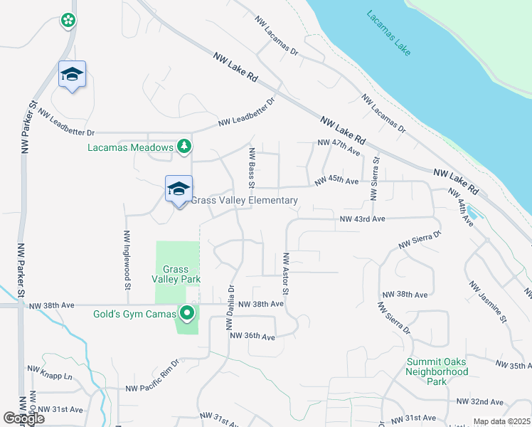 map of restaurants, bars, coffee shops, grocery stores, and more near 4411 Northwest Aspen Court in Camas
