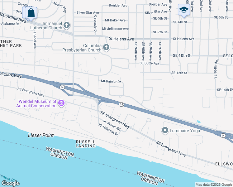 map of restaurants, bars, coffee shops, grocery stores, and more near 8917 Mount Hood Avenue in Vancouver