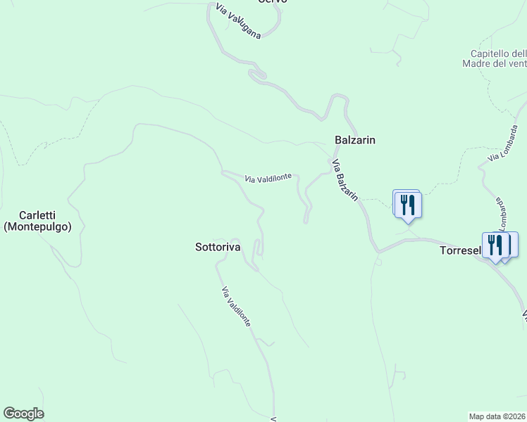 map of restaurants, bars, coffee shops, grocery stores, and more near 1 Via Valdilonte in Provincia di Vicenza