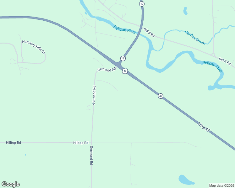 map of restaurants, bars, coffee shops, grocery stores, and more near 3012 Germond Road in Rhinelander