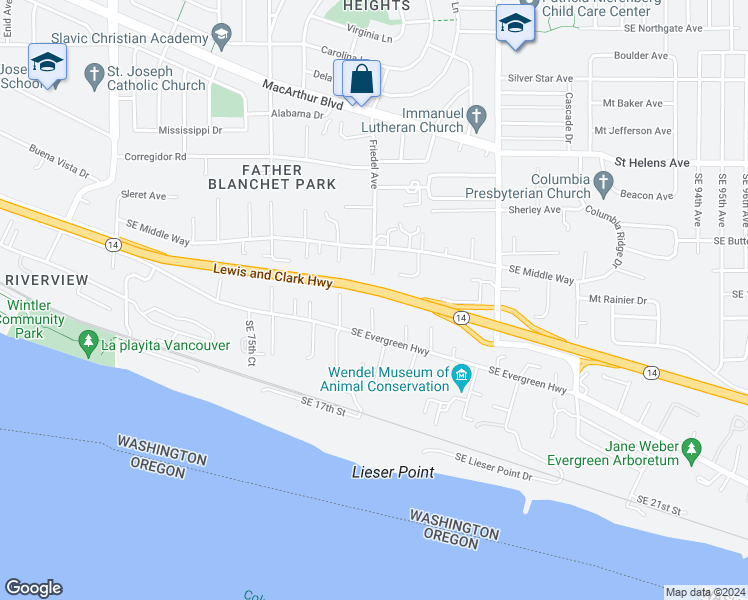 map of restaurants, bars, coffee shops, grocery stores, and more near 1112 Southeast 80th Avenue in Vancouver