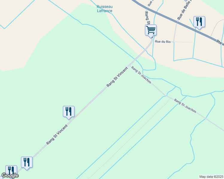 map of restaurants, bars, coffee shops, grocery stores, and more near 8827 Rang Saint Vincent in Mirabel