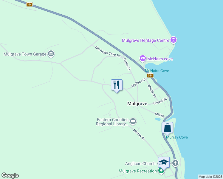 map of restaurants, bars, coffee shops, grocery stores, and more near 1 Mill Street in Mulgrave