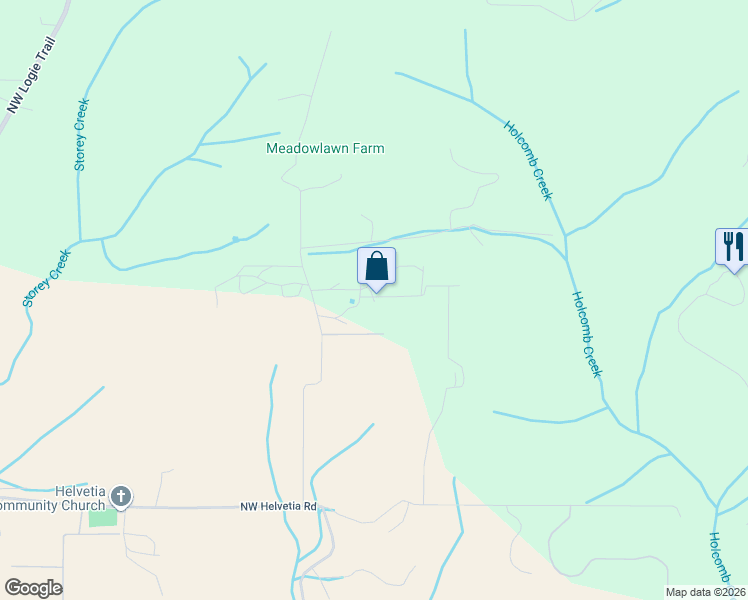map of restaurants, bars, coffee shops, grocery stores, and more near 12814 Northwest Bishop Road in Hillsboro