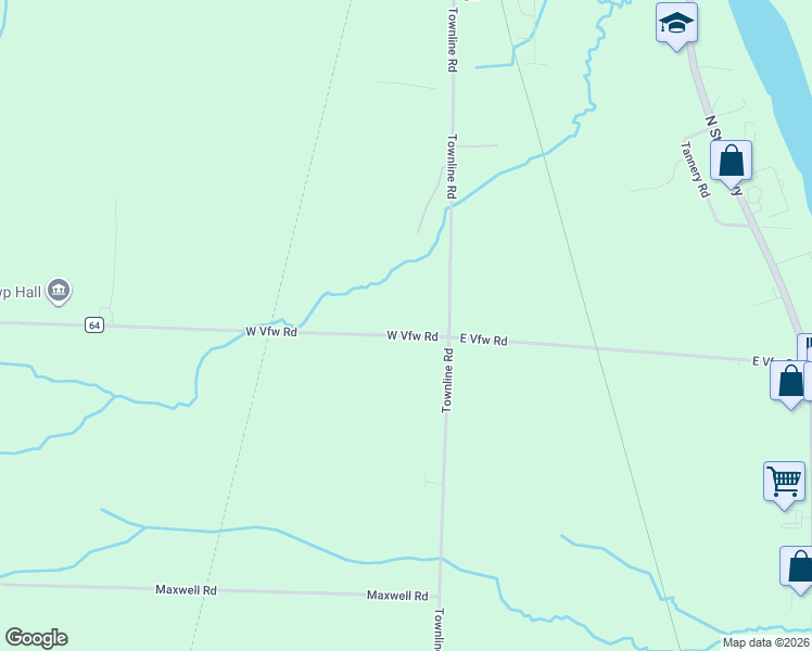 map of restaurants, bars, coffee shops, grocery stores, and more near 2-236 West Vfw Road in Cheboygan