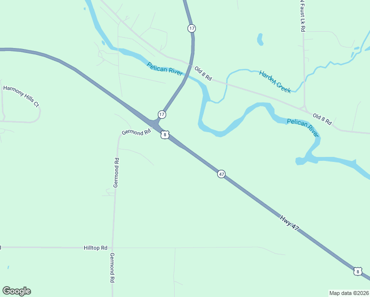 map of restaurants, bars, coffee shops, grocery stores, and more near 4863 Wisconsin 47 in Rhinelander