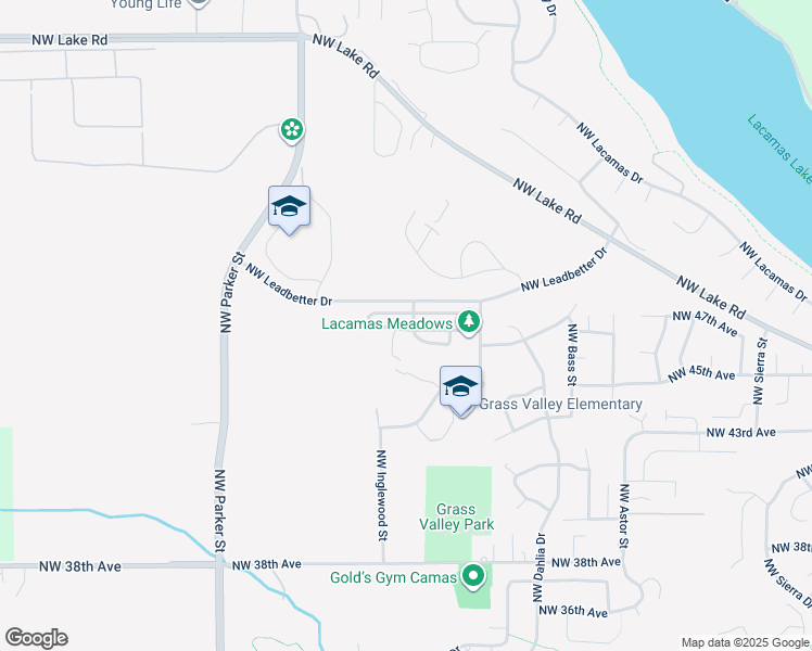 map of restaurants, bars, coffee shops, grocery stores, and more near 3309 Northwest 46th Avenue in Camas