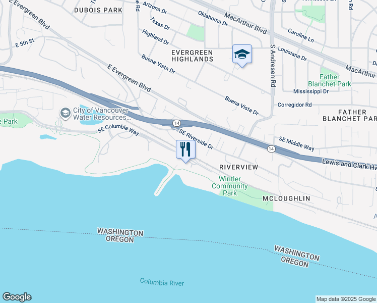 map of restaurants, bars, coffee shops, grocery stores, and more near 11 Southeast Beach Drive in Vancouver