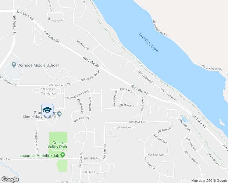 map of restaurants, bars, coffee shops, grocery stores, and more near 2318 Northwest 47th Avenue in Camas