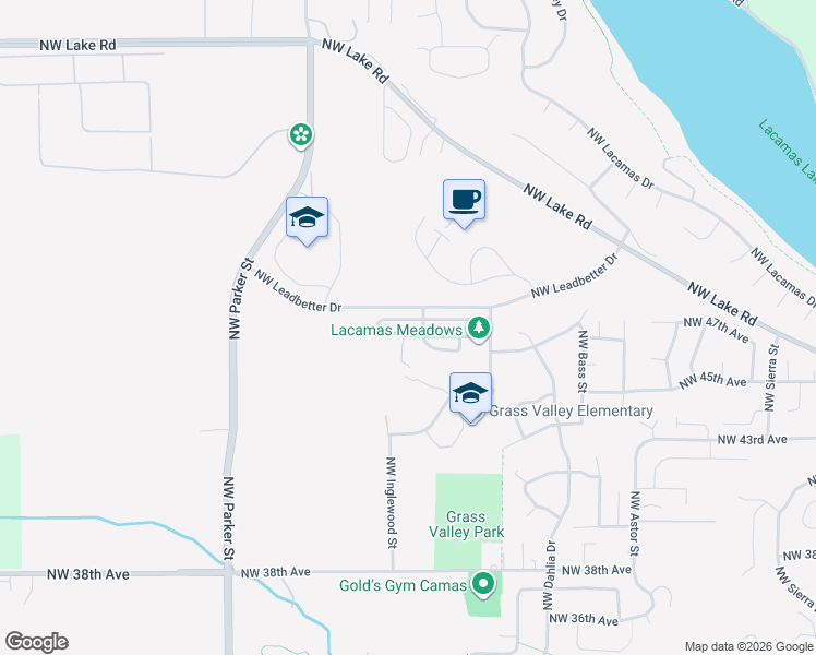 map of restaurants, bars, coffee shops, grocery stores, and more near 3320 NW 47th Dr in Camas