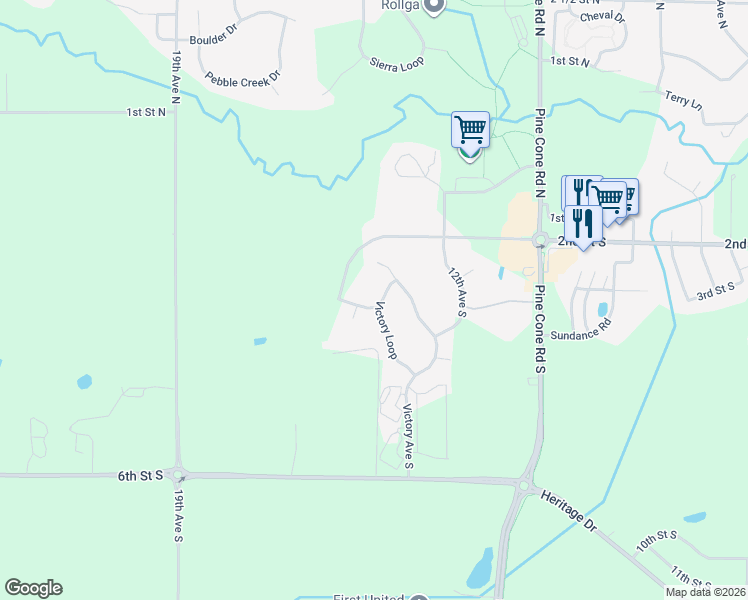 map of restaurants, bars, coffee shops, grocery stores, and more near 1201 Theisen Road in Sartell