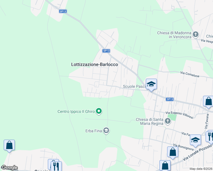 map of restaurants, bars, coffee shops, grocery stores, and more near 5 Via Ferno in Busto Arsizio