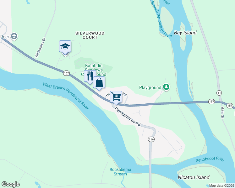 map of restaurants, bars, coffee shops, grocery stores, and more near 2153 Medway Road in Medway