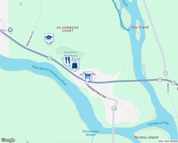map of restaurants, bars, coffee shops, grocery stores, and more near 26 Horseshoe Road in Medway