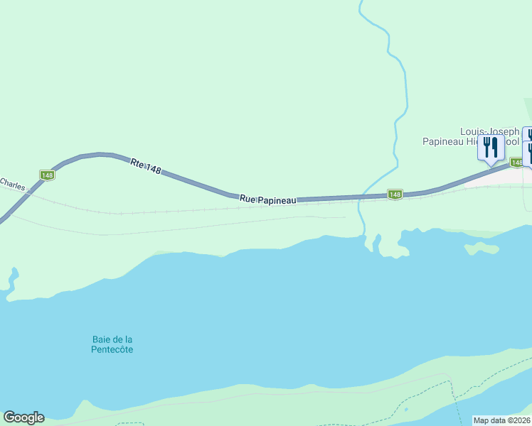 map of restaurants, bars, coffee shops, grocery stores, and more near 2690 Chemin Salomon-Dicaire in Papineauville