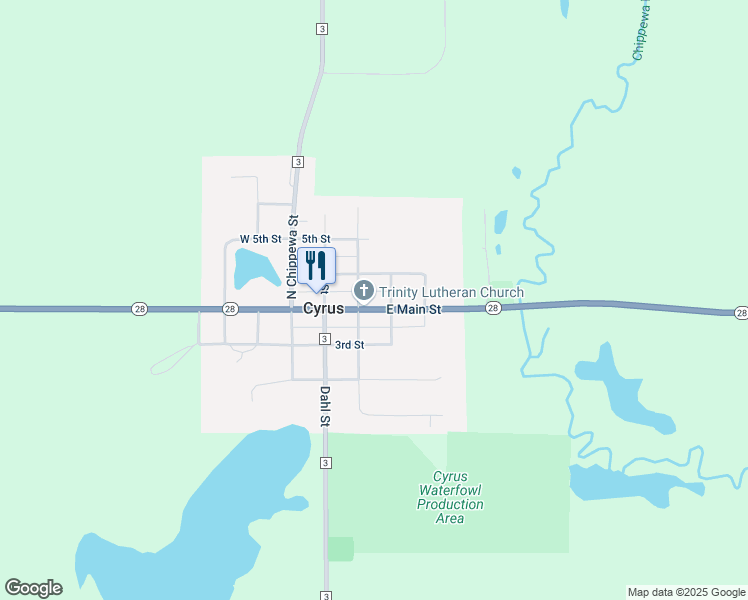 map of restaurants, bars, coffee shops, grocery stores, and more near in Cyrus