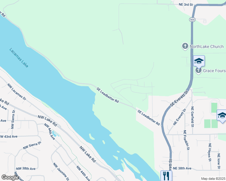 map of restaurants, bars, coffee shops, grocery stores, and more near 900-1234 Southeast Leadbetter Road in Camas