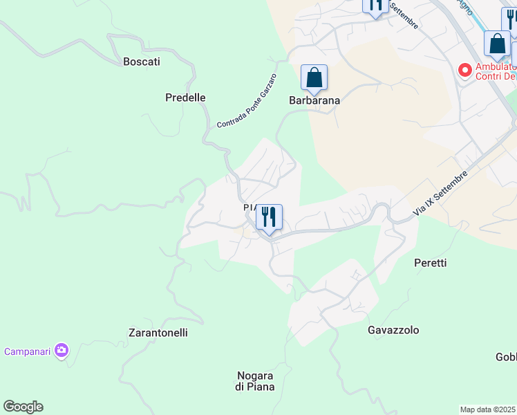map of restaurants, bars, coffee shops, grocery stores, and more near 71 Contrada Zordani in Valdagno