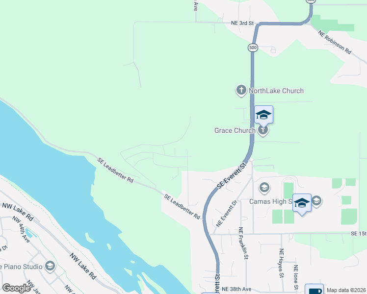 map of restaurants, bars, coffee shops, grocery stores, and more near 4957 North Adams Court in Camas