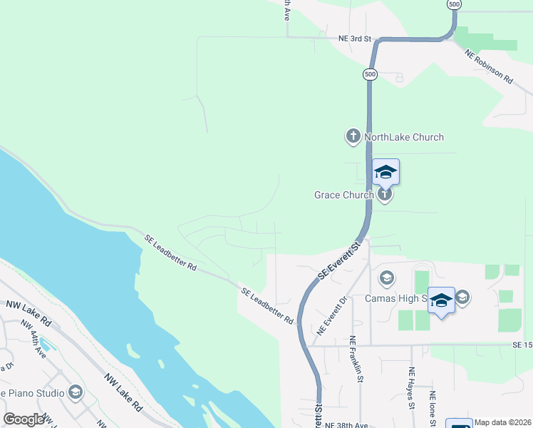 map of restaurants, bars, coffee shops, grocery stores, and more near 5058 North Benton Drive in Camas