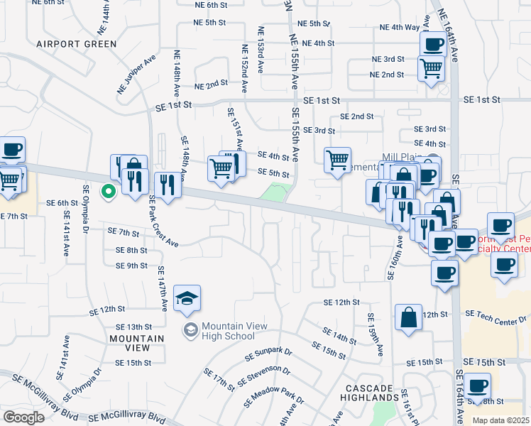 map of restaurants, bars, coffee shops, grocery stores, and more near in Vancouver