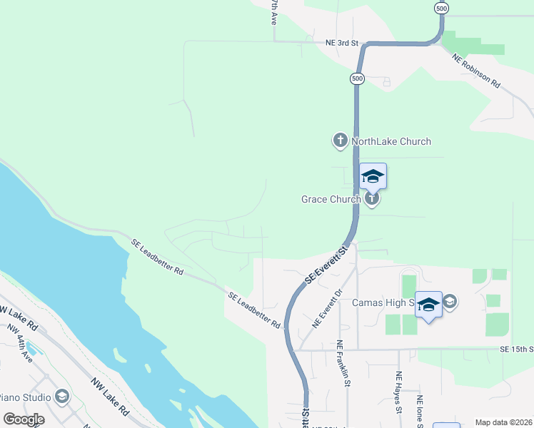 map of restaurants, bars, coffee shops, grocery stores, and more near 5078 North Benton Drive in Camas