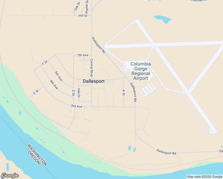 map of restaurants, bars, coffee shops, grocery stores, and more near 208 6th Avenue in Dallesport