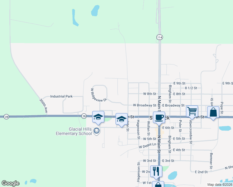 map of restaurants, bars, coffee shops, grocery stores, and more near 2 Evergreen Lane in Starbuck
