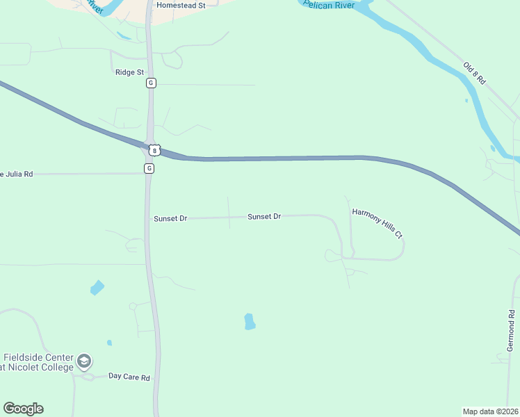 map of restaurants, bars, coffee shops, grocery stores, and more near 5060 Sunset Drive in Rhinelander