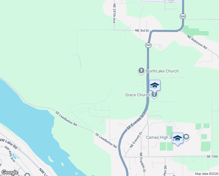 map of restaurants, bars, coffee shops, grocery stores, and more near 5199 North Benton Drive in Camas