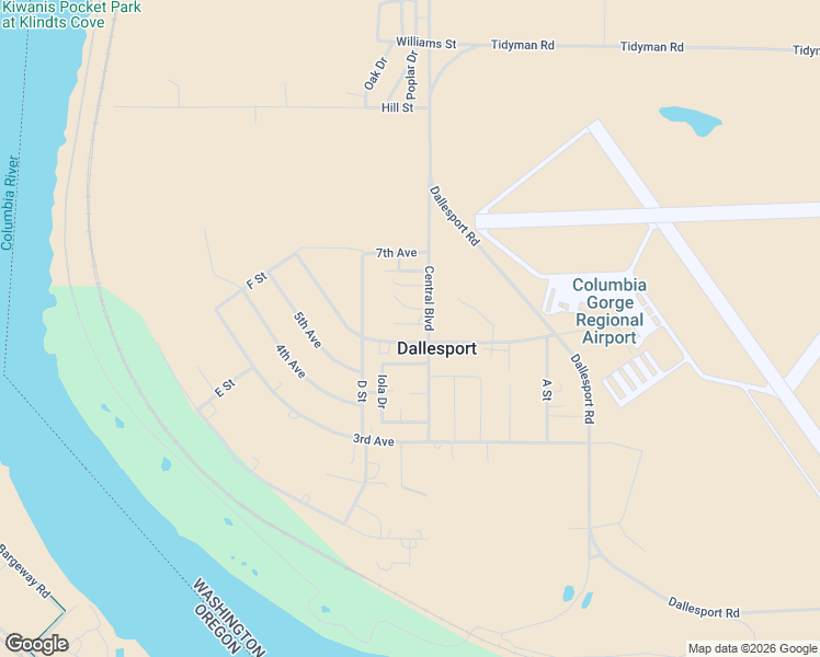 map of restaurants, bars, coffee shops, grocery stores, and more near 407 6th Avenue in Dallesport