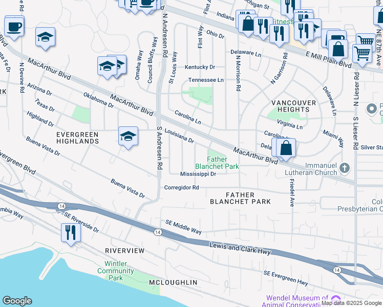 map of restaurants, bars, coffee shops, grocery stores, and more near 406 Memphis Way in Vancouver