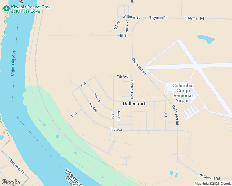 map of restaurants, bars, coffee shops, grocery stores, and more near 604 D Street in Dallesport