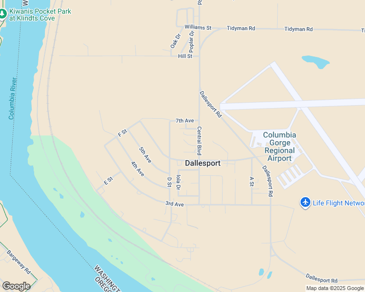 map of restaurants, bars, coffee shops, grocery stores, and more near 602 D Street in Dallesport