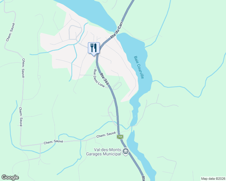 map of restaurants, bars, coffee shops, grocery stores, and more near 1499 Route du Carrefour in Val-des-Monts