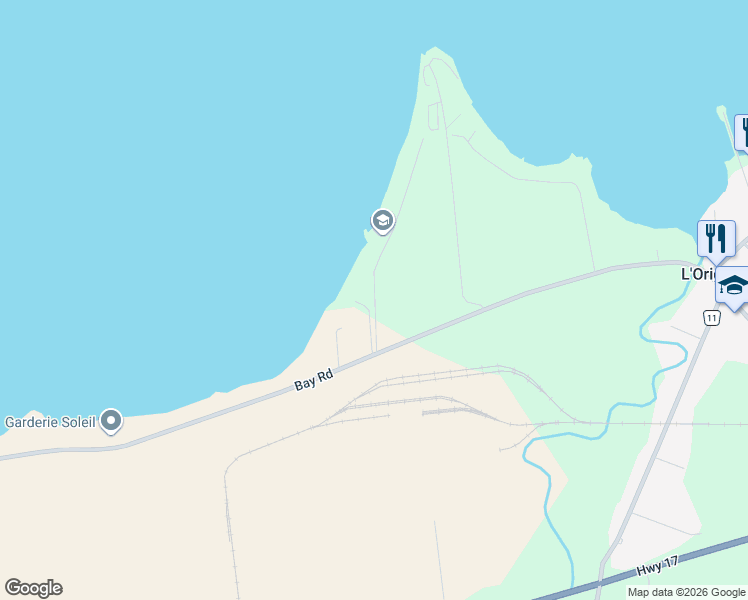 map of restaurants, bars, coffee shops, grocery stores, and more near 928 Lalonde Road in L'Orignal