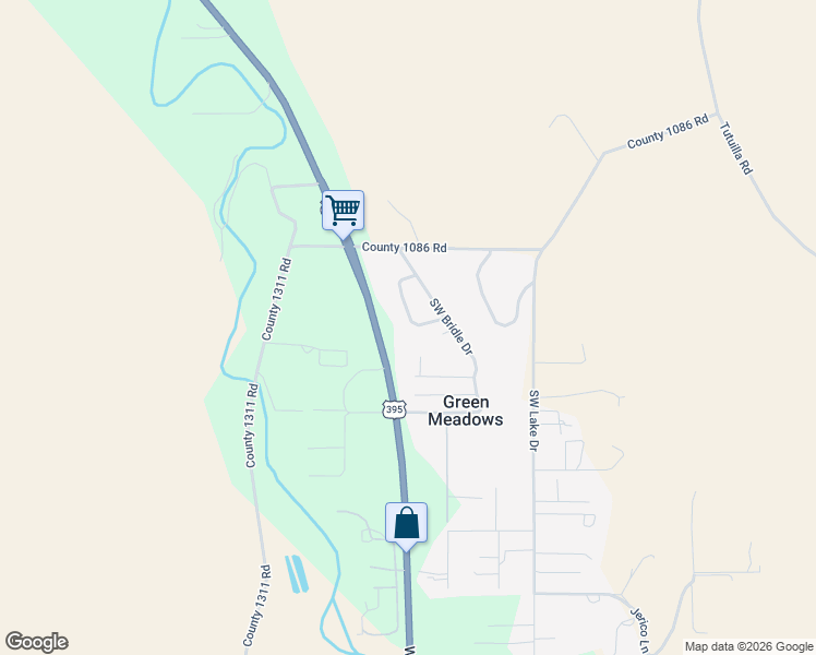 map of restaurants, bars, coffee shops, grocery stores, and more near 71671 Southwest Bridle Drive in Pendleton
