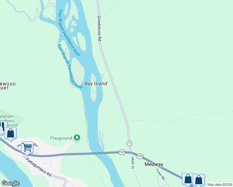 map of restaurants, bars, coffee shops, grocery stores, and more near 167 Grindstone Road in Medway