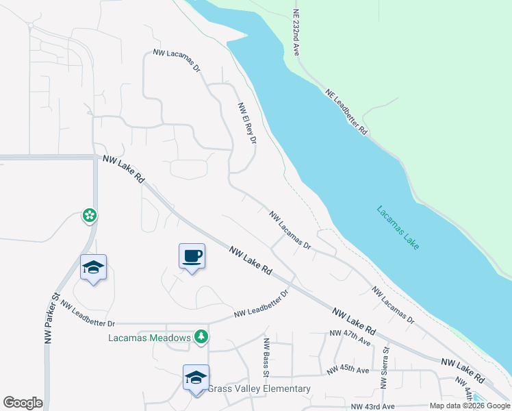 map of restaurants, bars, coffee shops, grocery stores, and more near 2636 Northwest Lacamas Drive in Camas