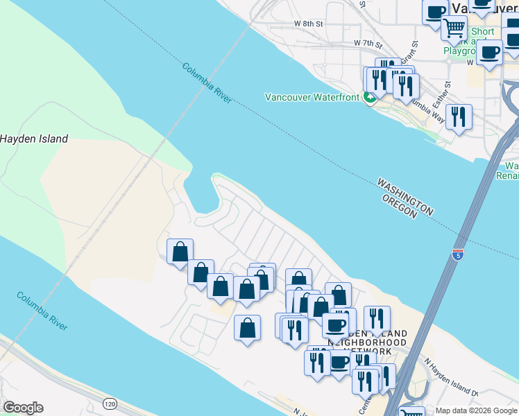 map of restaurants, bars, coffee shops, grocery stores, and more near in Portland