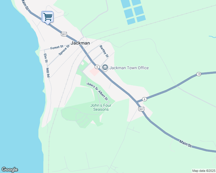 map of restaurants, bars, coffee shops, grocery stores, and more near 9 Forrest Haven Drive in Jackman