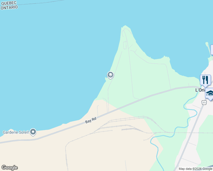 map of restaurants, bars, coffee shops, grocery stores, and more near 928 Lalonde Road in L'Orignal