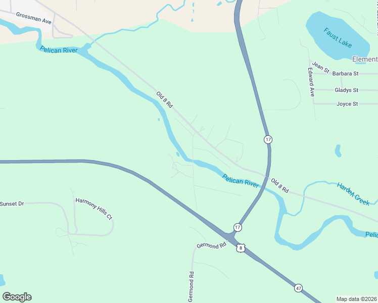 map of restaurants, bars, coffee shops, grocery stores, and more near 3197 Germond Road in Rhinelander