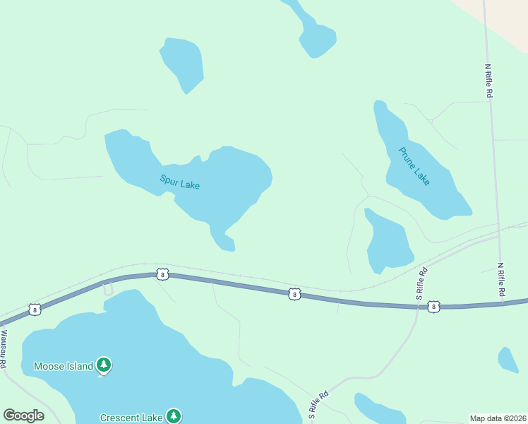 map of restaurants, bars, coffee shops, grocery stores, and more near 6808 U.S. 8 in Rhinelander