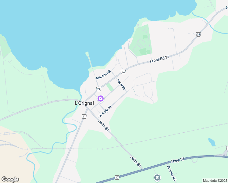 map of restaurants, bars, coffee shops, grocery stores, and more near 923 Queen Street in L'Orignal